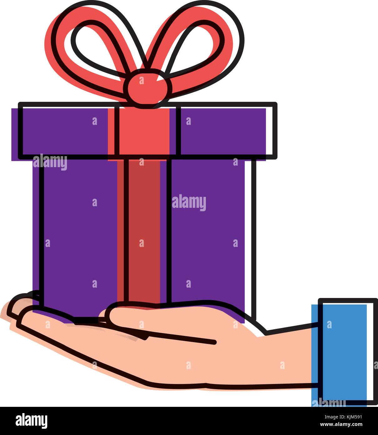 hand with gift box present icon vector illustration design Stock Vector ...
