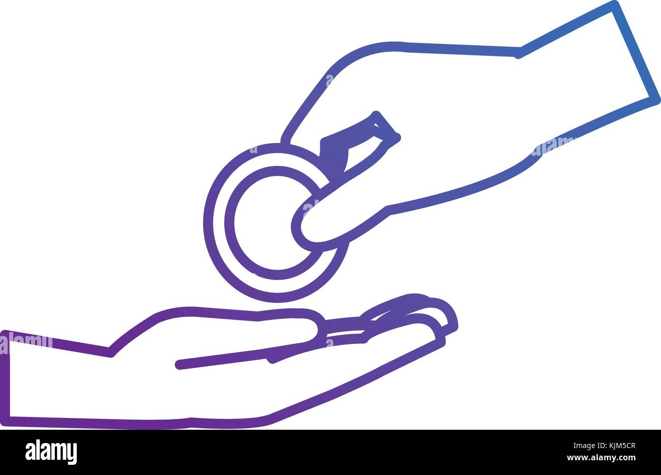 hands with coin money isolated icon vector illustration design Stock ...