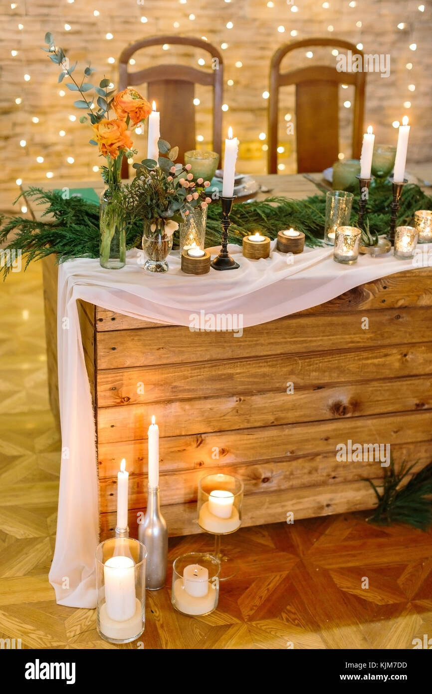 Dining Evening Wedding Concept Place In The Restaurant For