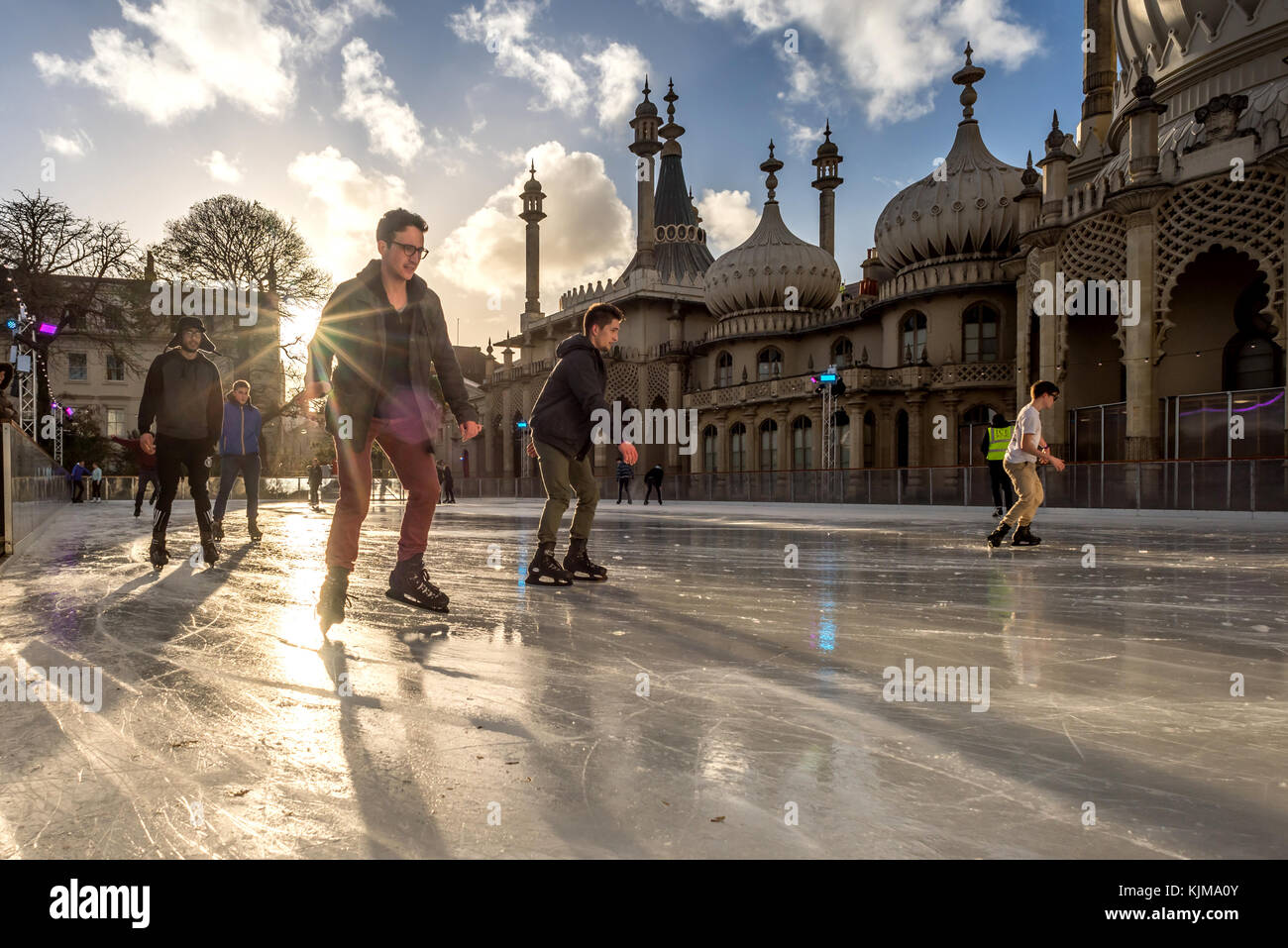 The annual Brighton Royal Pavilion ice rink enjoying the last drop of