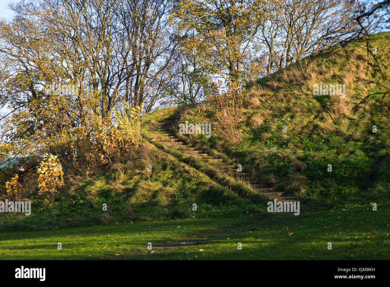 Castle Mound ancient monument, Castle Hill, Cambridge England UK Stock Photo