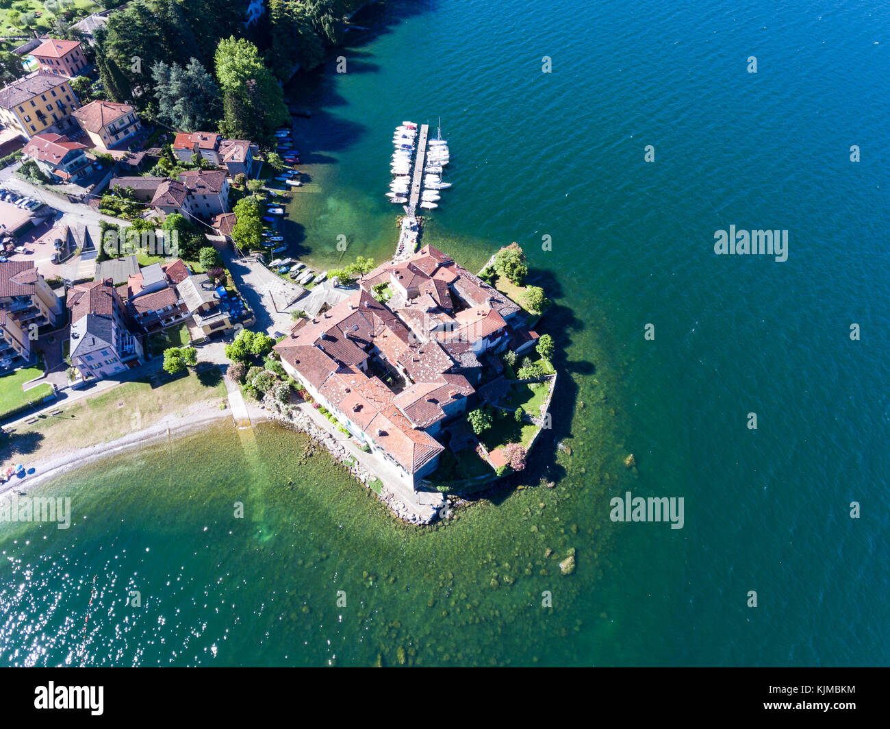 Riva Bianca - Lierna (Como lake in Italy) Stock Photo