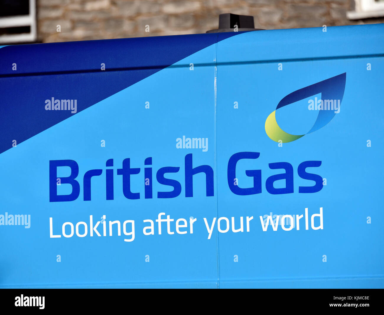 British Gas Looking after your world logo on van Stock Photo Alamy
