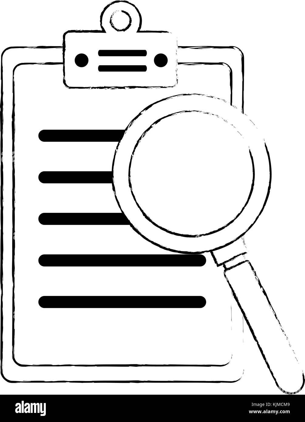cheklist clipboard with magnifying glass vector illustration design