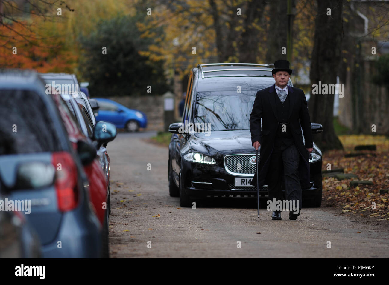 Bobby Knutt funeral at Wentworth Church, near Rotherham, South Yorkshire, UK. Stock Photo