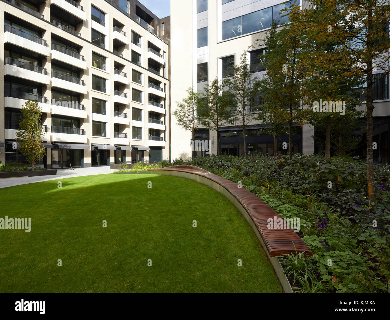 Overall courtyard view. Rathbone Square, London, United Kingdom ...