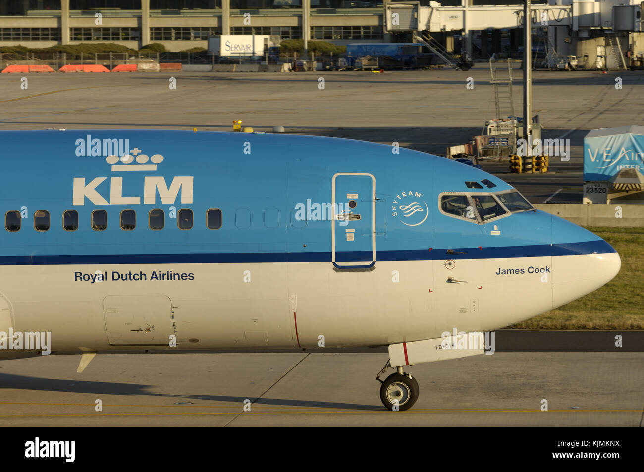 taxiing with Skyteam and KLM logos on the forward fuselage Stock Photo
