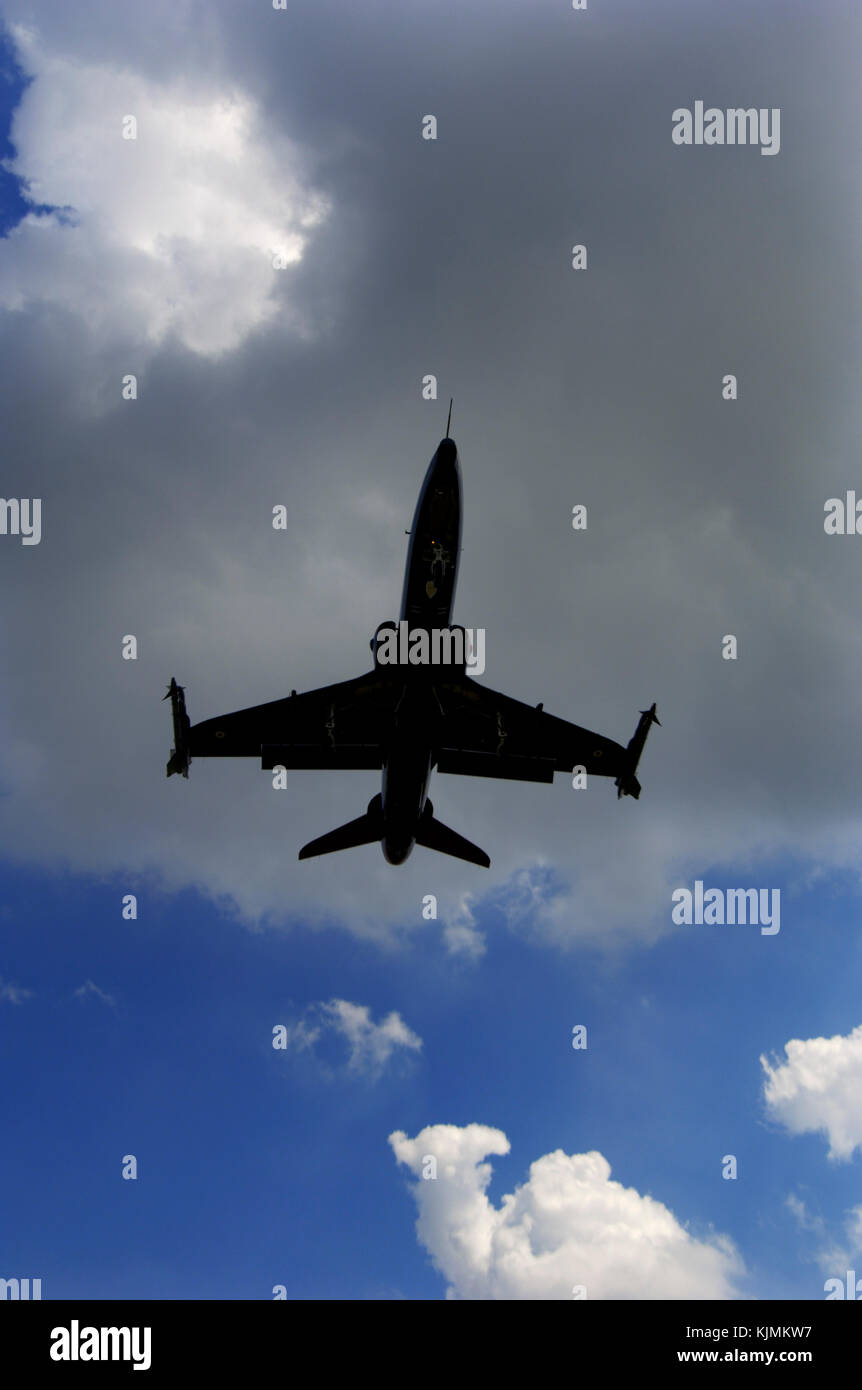 final-approach landing silhouette with clouds Stock Photo - Alamy