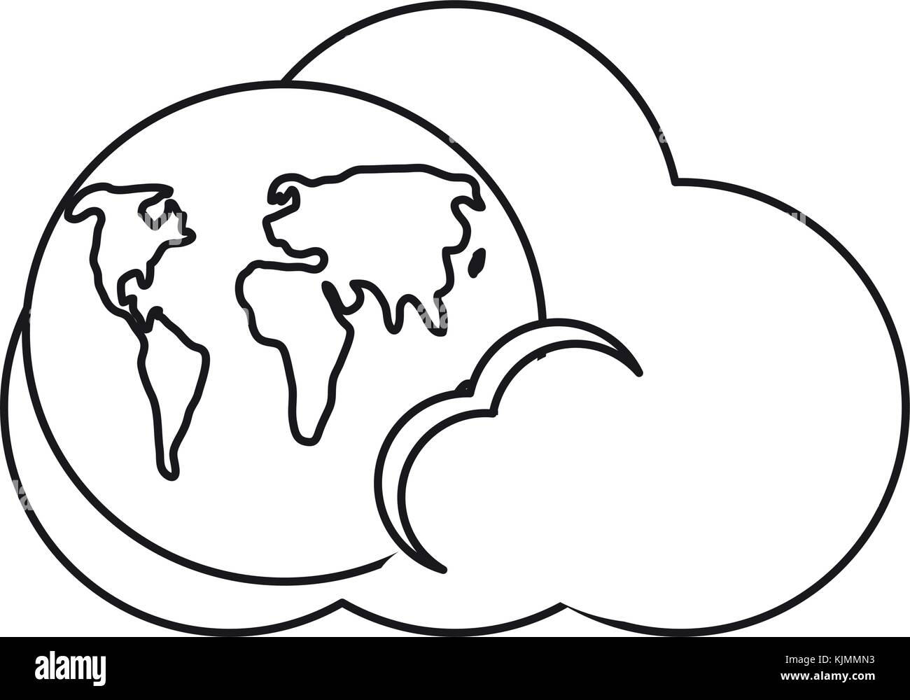 earth planet and cloud icon Stock Vector Image & Art - Alamy