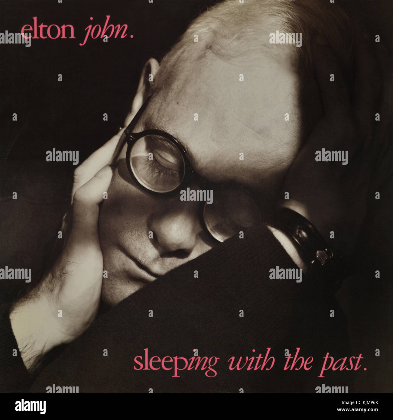 Elton John - original vinyl album cover - Sleeping with the past - 1989 Stock Photo