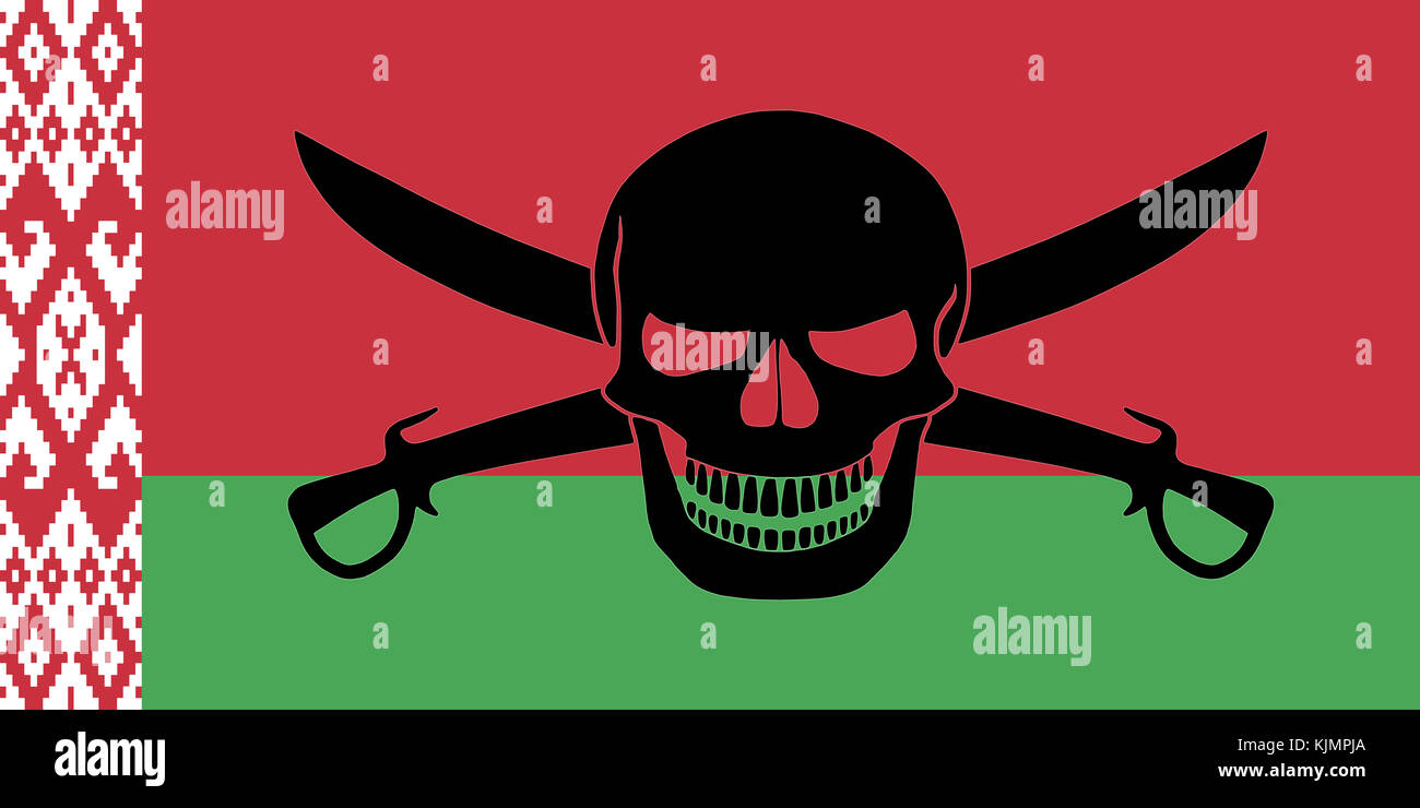 Red and white pirate flag hi-res stock photography and ...