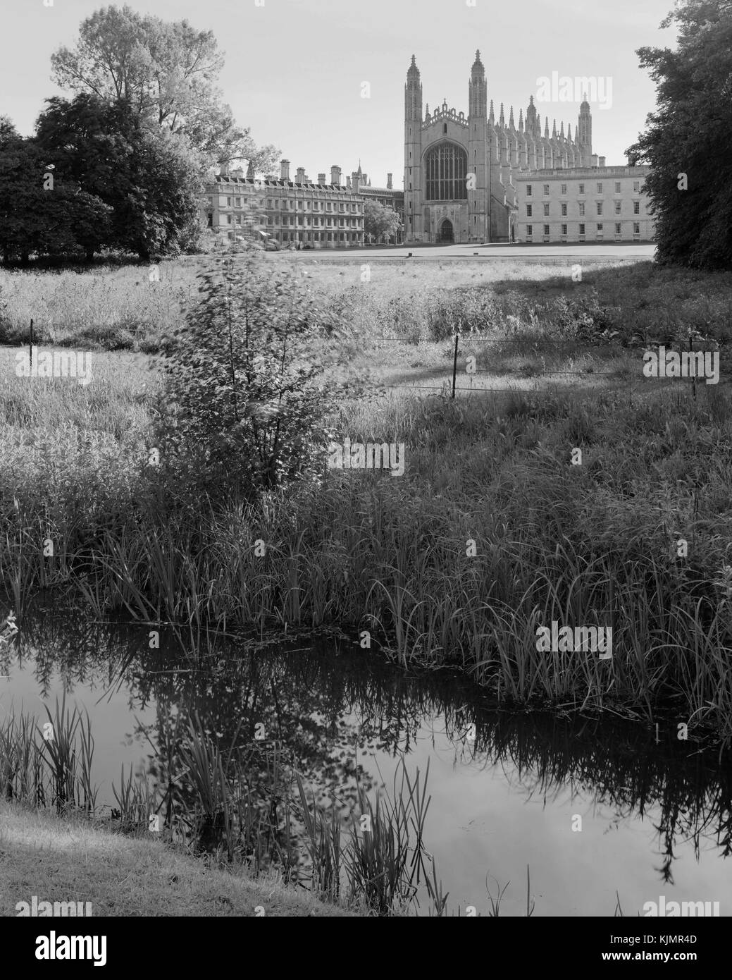 King's College Chapel and Clare College Cambridge from the Backs Stock Photo