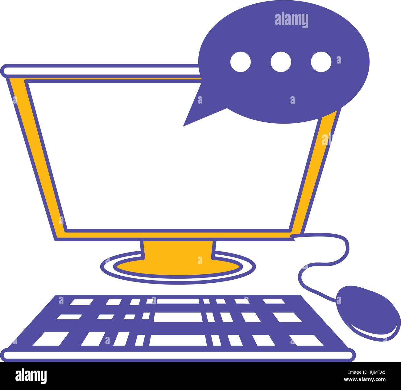 computer with speech bubble icon Stock Vector Image & Art - Alamy