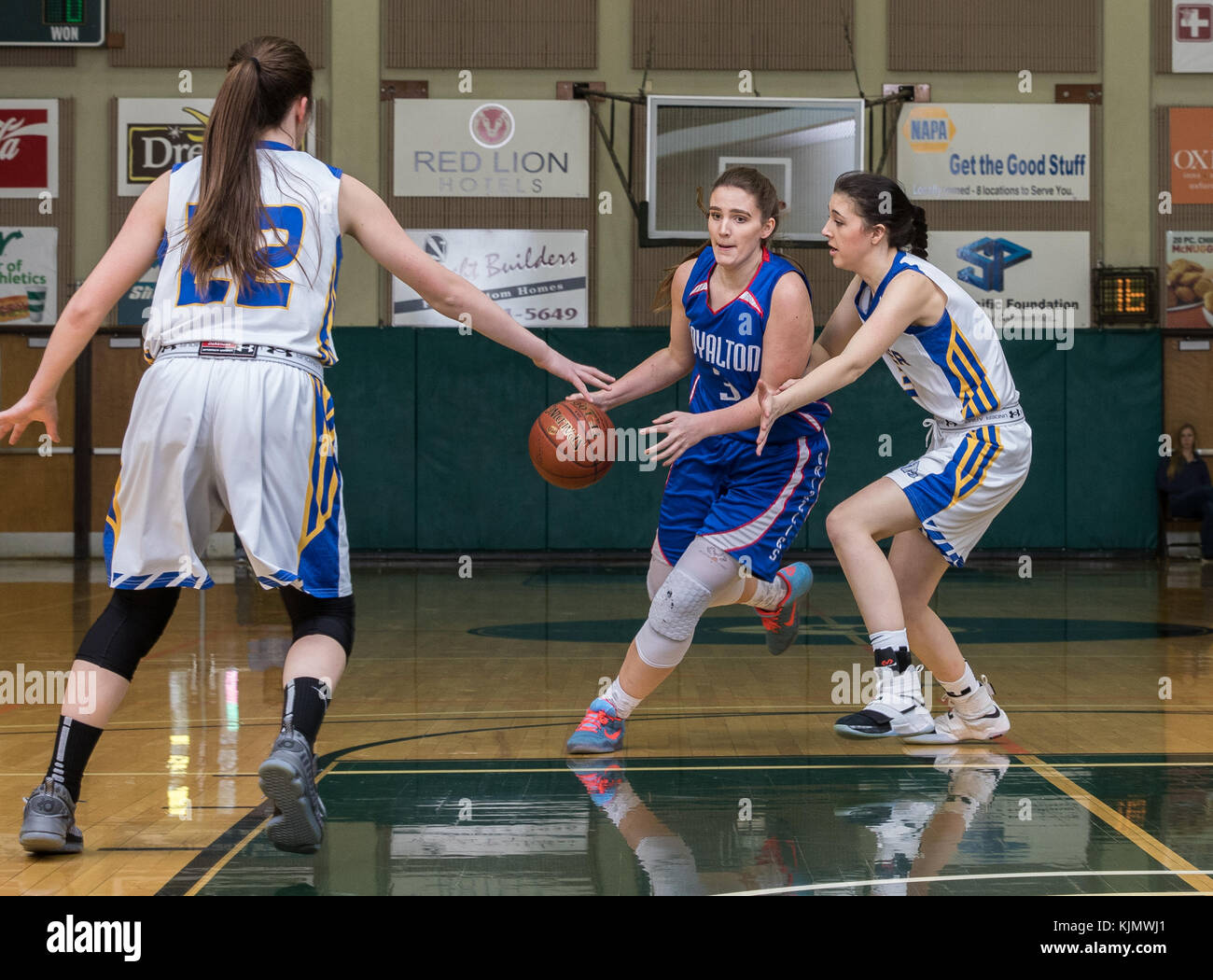High school basketball action with Fall River vs. Loyalton in at the