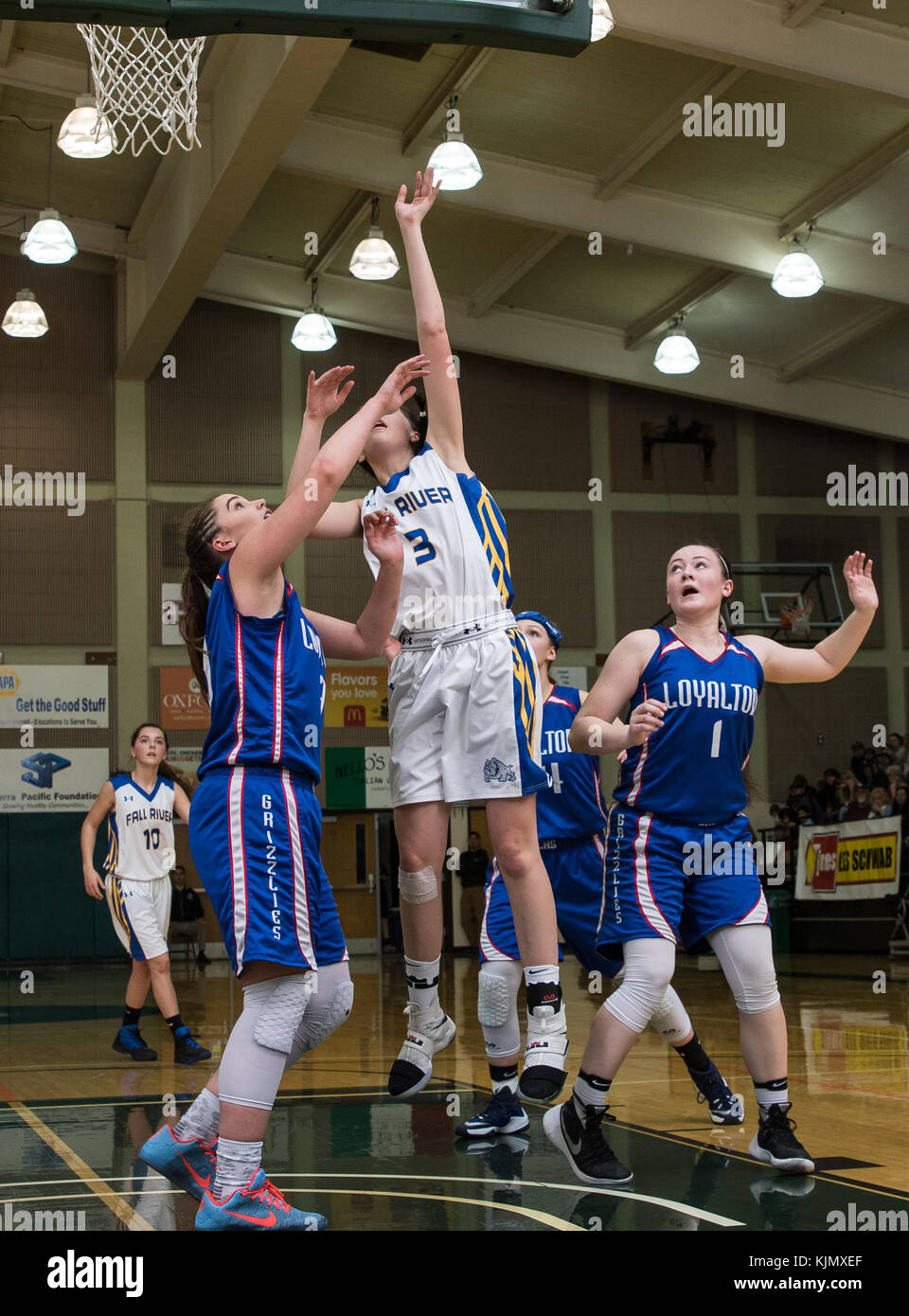High school basketball action with Fall River vs. Loyalton in at the