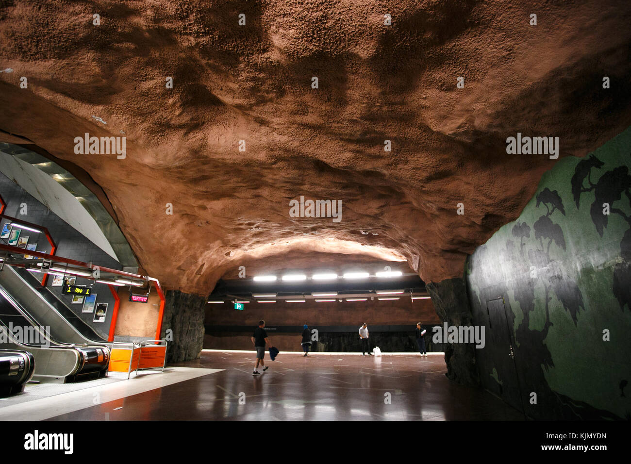 STOCKHOLM, SWEDEN - 22nd of May, 2014. Stockholm subway, Sweden, Interior of Radhuset station. Stock Photo