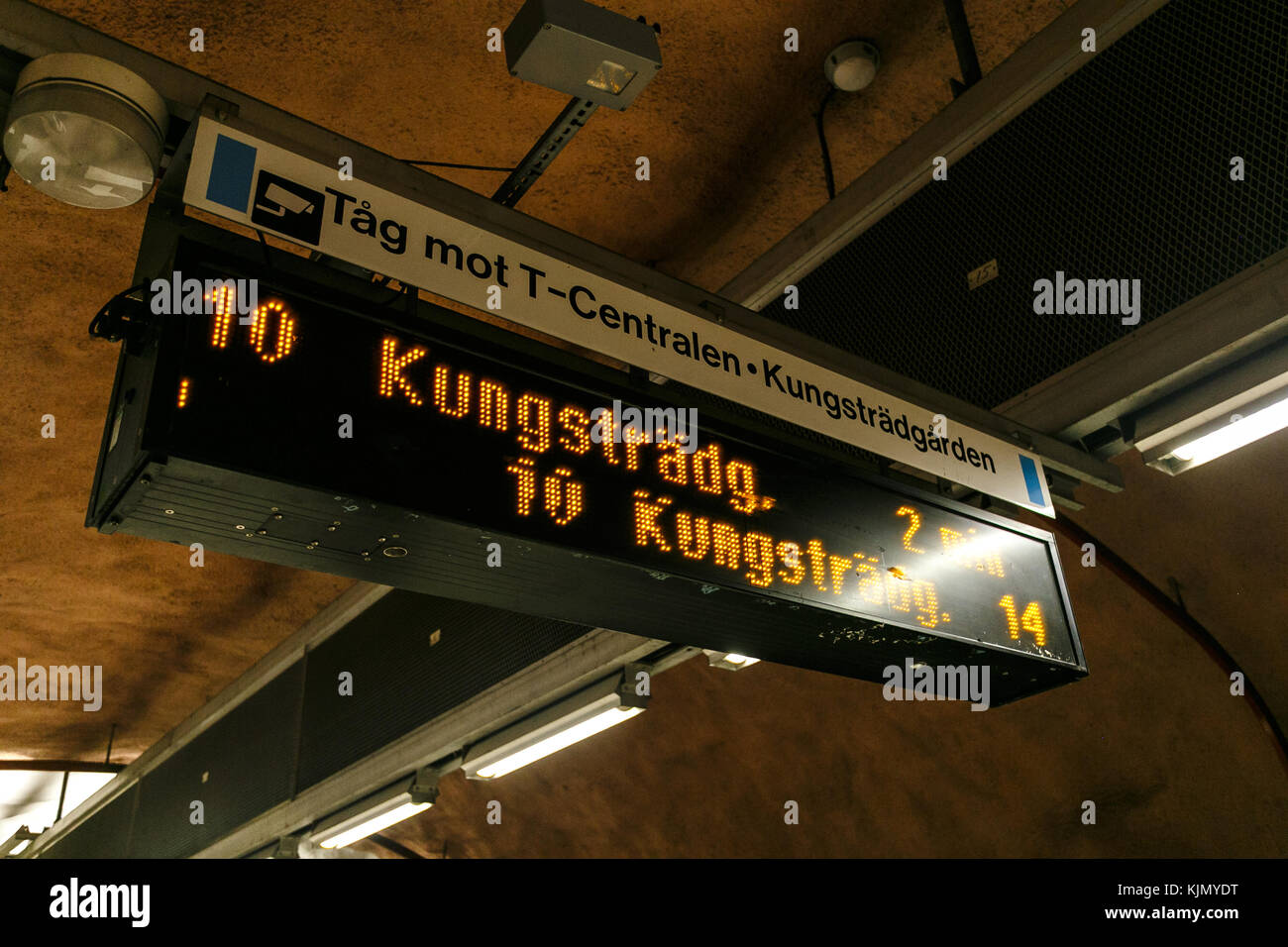 STOCKHOLM, SWEDEN - 22nd of May, 2014. Stockholm subway, Sweden, Interior of Radhuset station. Stock Photo