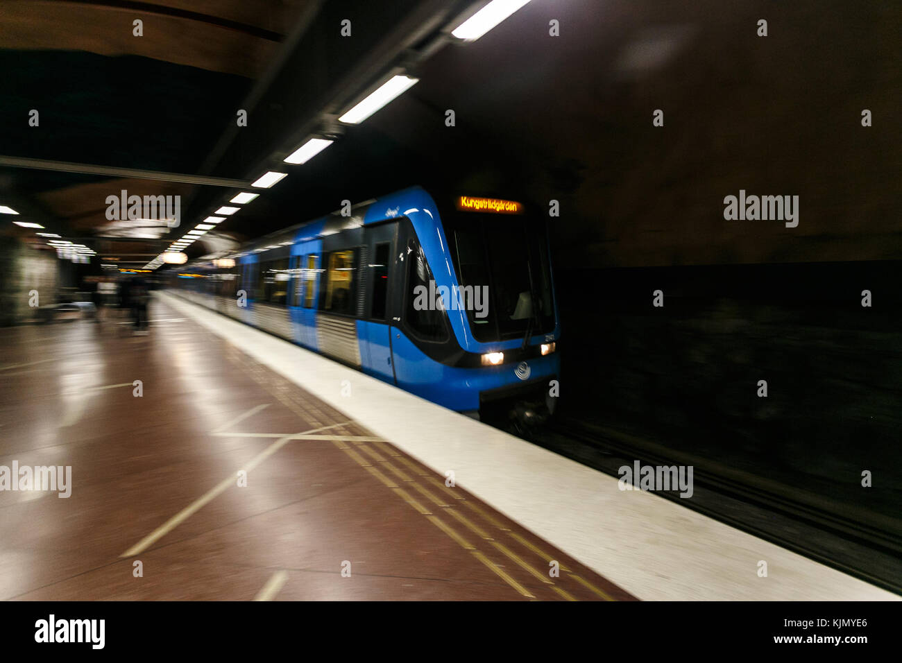 STOCKHOLM, SWEDEN - 22nd of May, 2014. Stockholm subway, Sweden, Interior of Radhuset station. Stock Photo