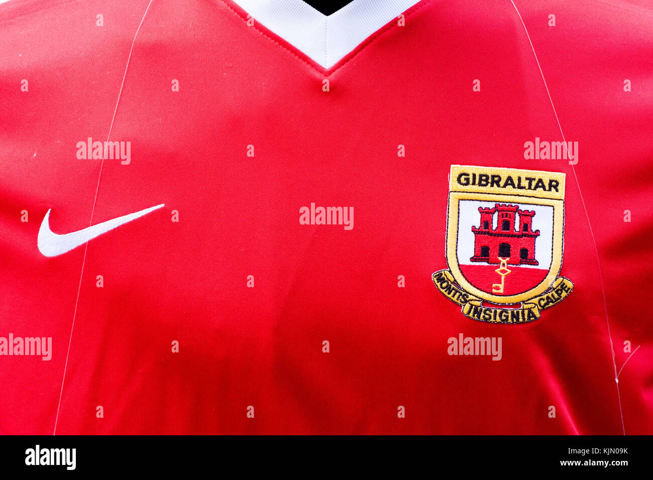 Gibraltar National Football Team Shirt Stock Photo