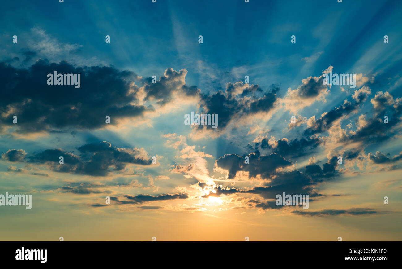 Sunset sky clouds background Stock Photo - Alamy