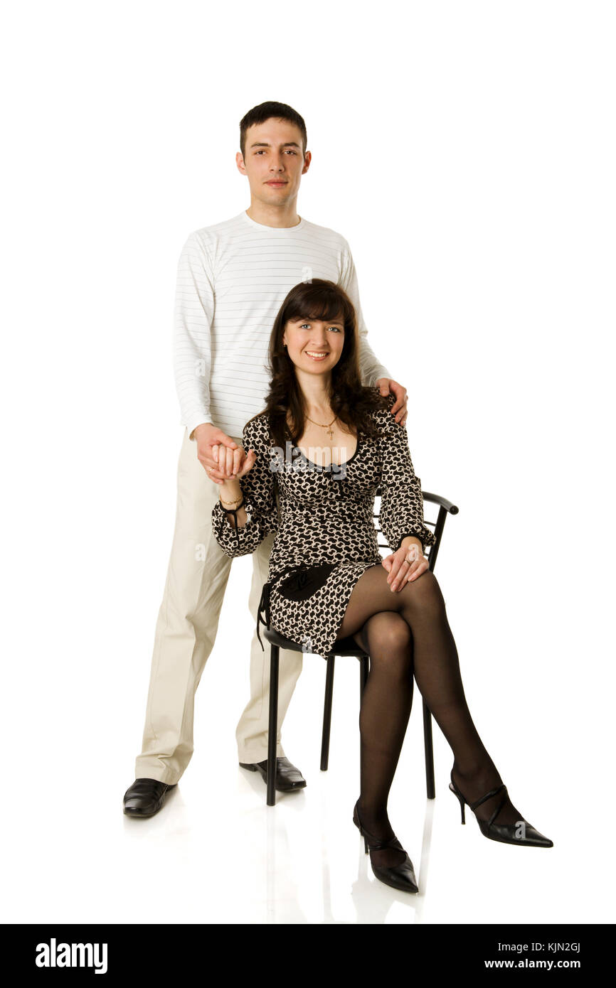 portrait of Happy married Couple isolated on white Stock Photo - Alamy