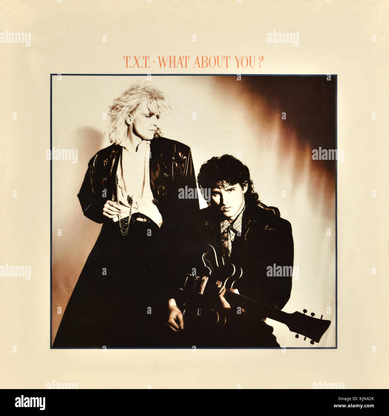 TXT - original vinyl album cover - What about you? - 1985 Stock Photo