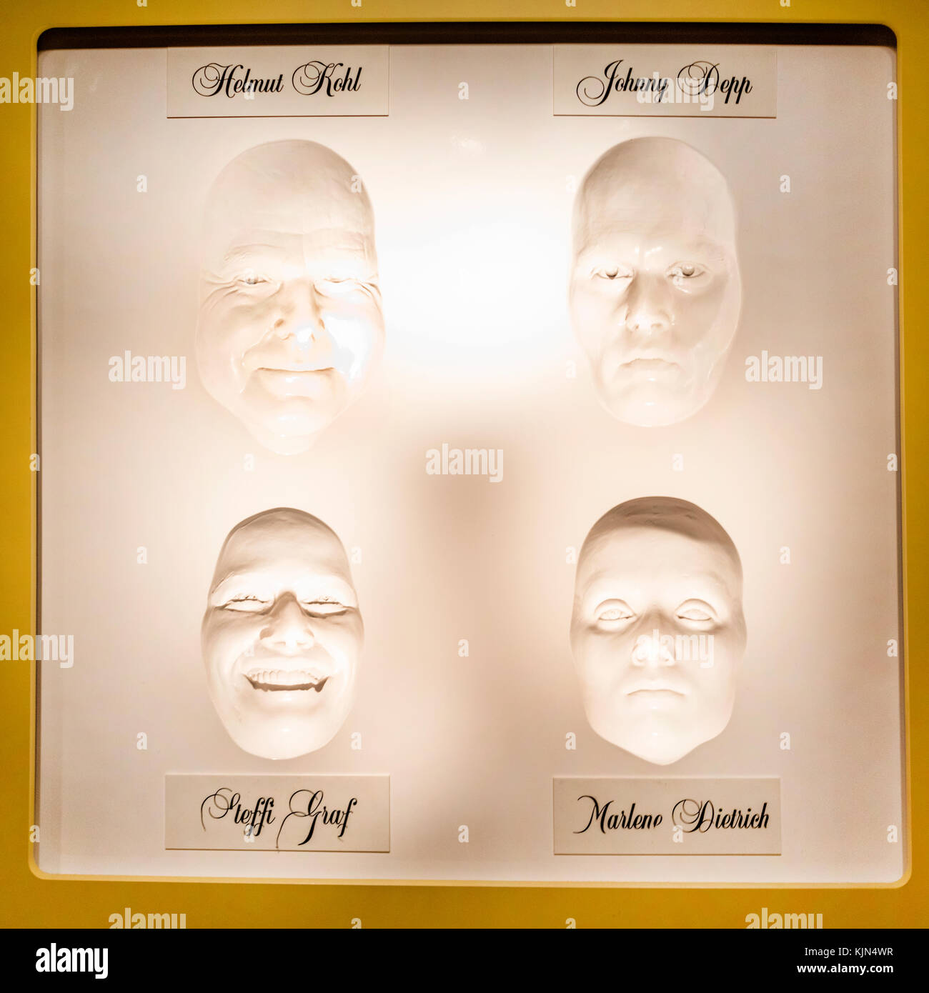 face masks gallery in Madame Tussaud's museum in Berlin Stock Photo Alamy