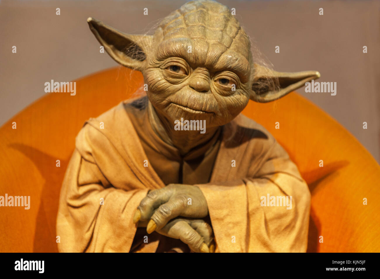 Master Yoda wax figure in Madame Tussaud's museum. Berlin, Germany Stock Photo