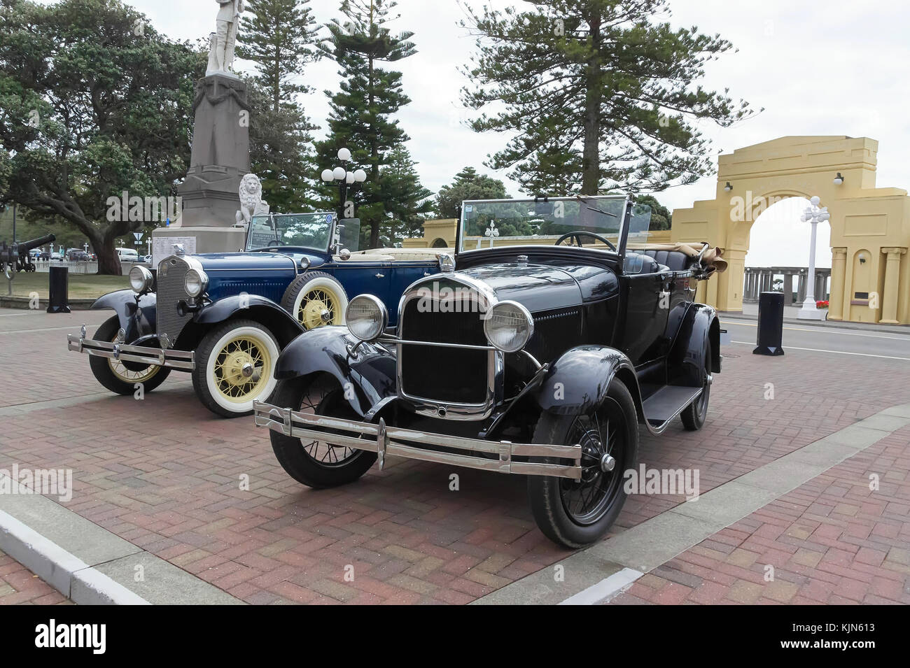 The Vintage Cars in Napier - Retro on Wheels. Stock Photo