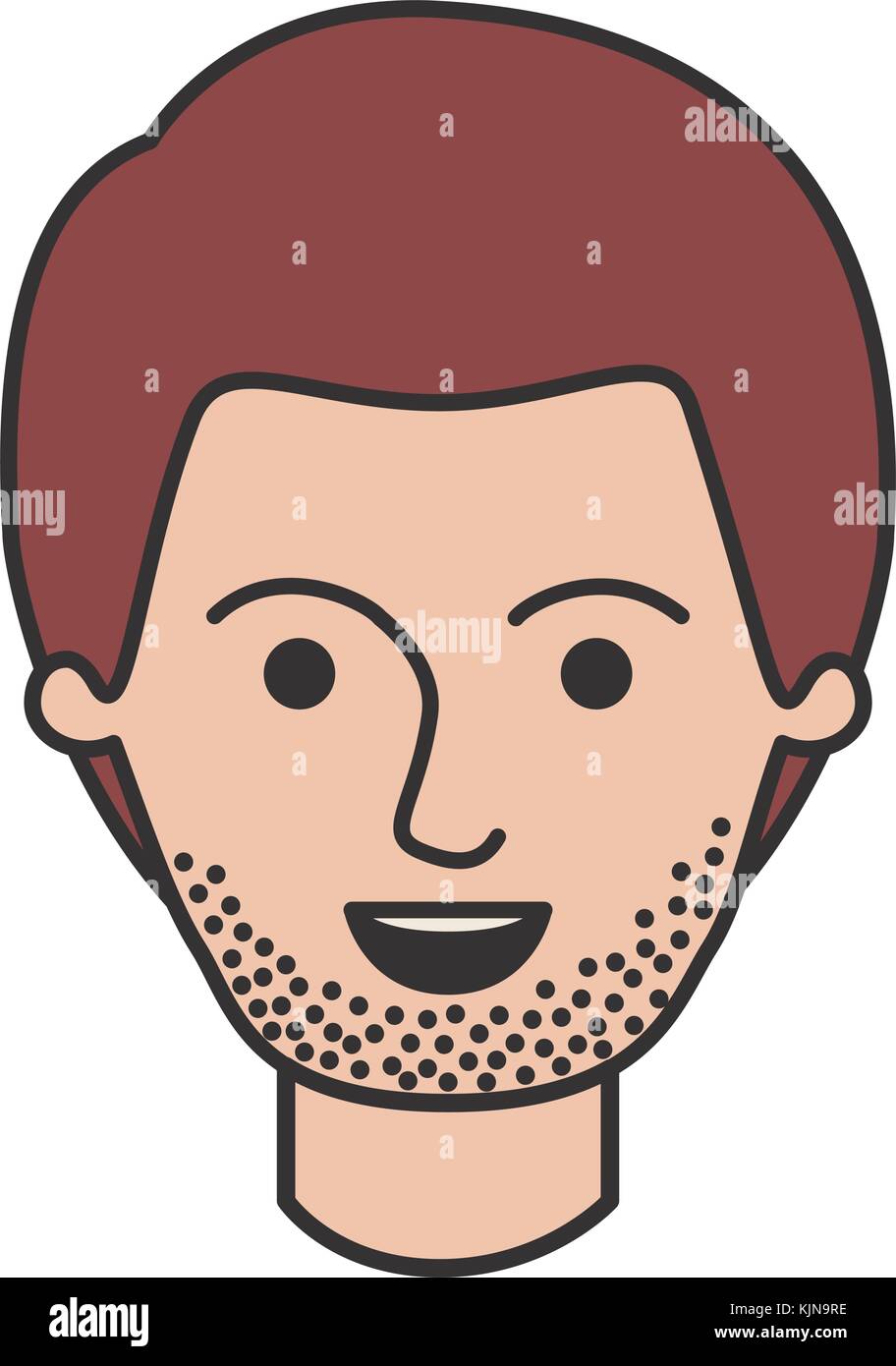 male face with short hair and stubble beard in colorful silhouette Stock Vector
