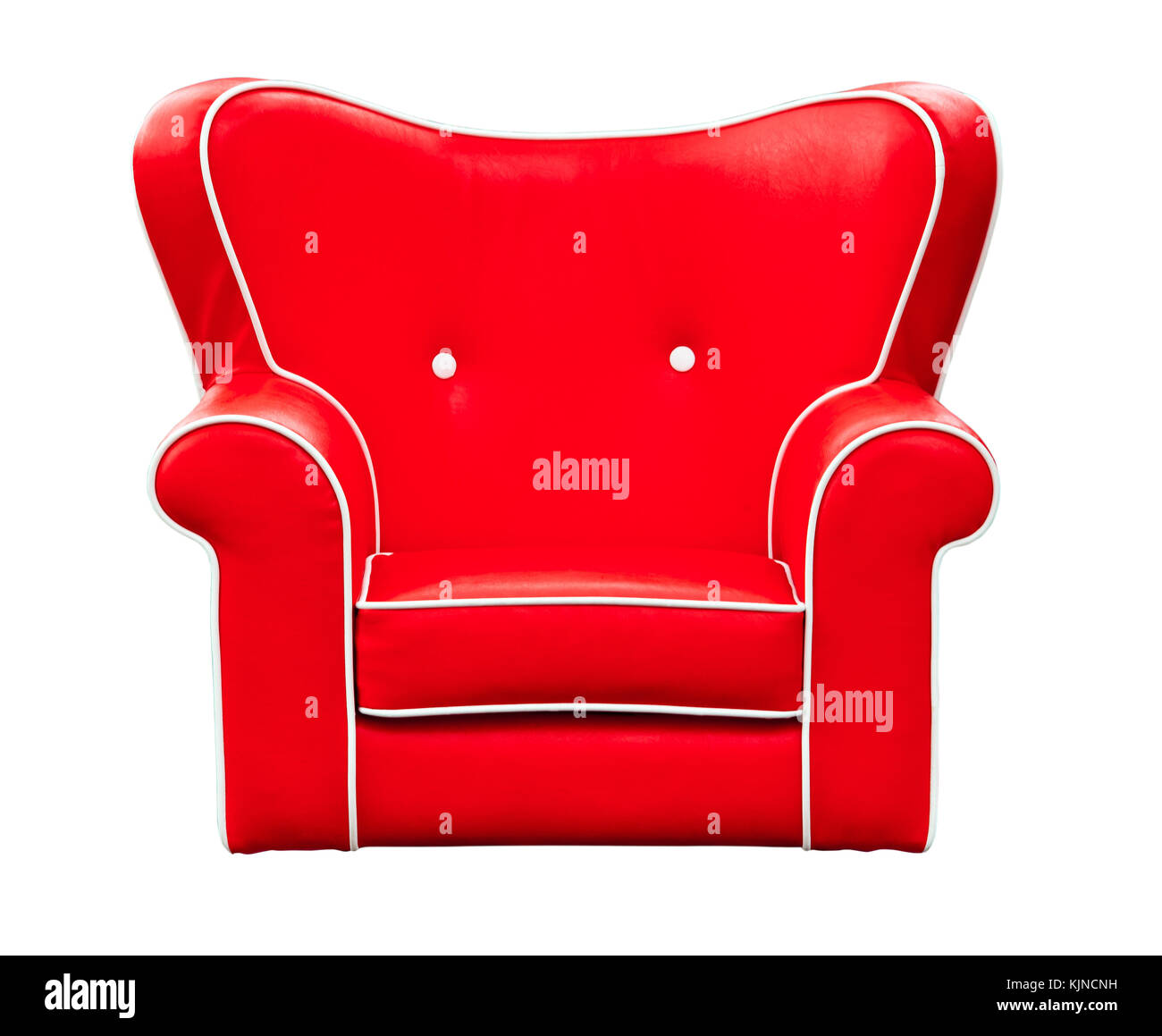 Red leather chair isolated on white background Stock Photo