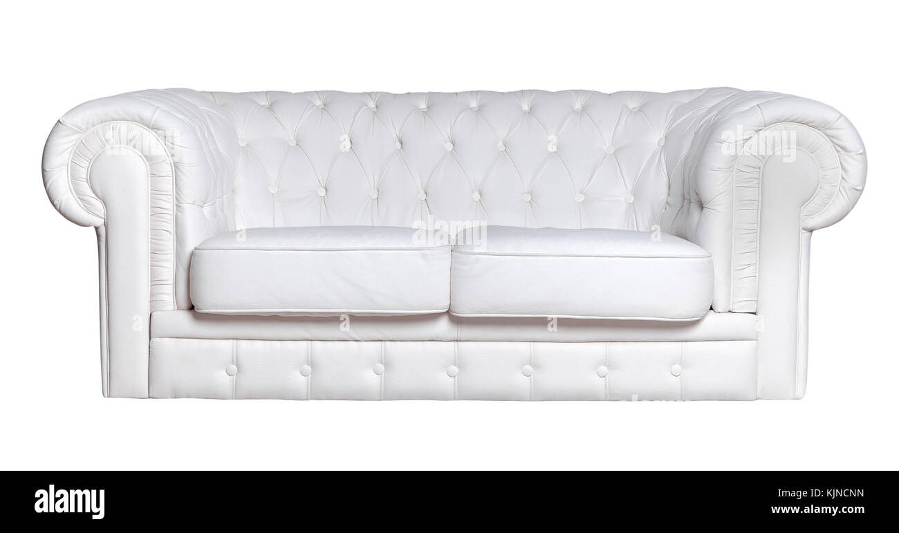 Leather sofa isolated on white background Stock Photo