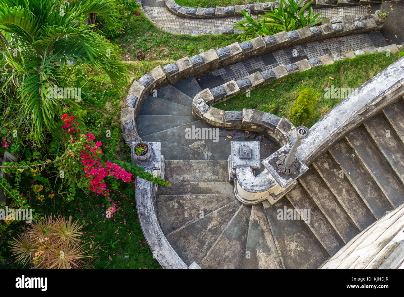Stone stairs in the garden of Palacio Río Branco | Salvador de Bahia | Brazil Stock Photo