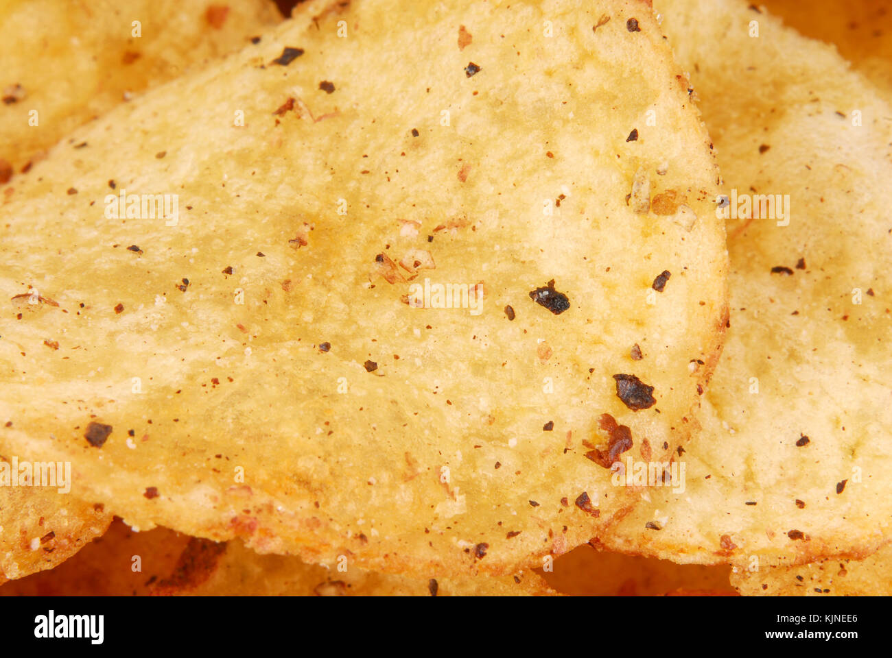 chips crisps on plate texture Stock Photo