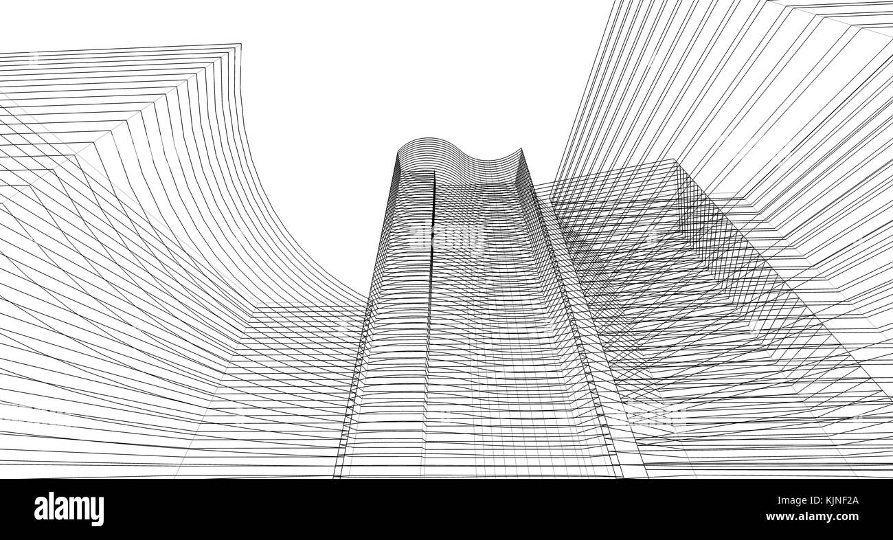 Abstract architectral drawing sketch,Illustration Stock Photo - Alamy