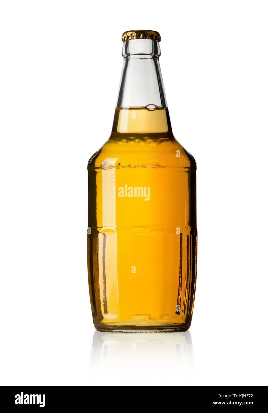 Color photo of a large beer bottle. With clipping path Stock Photo