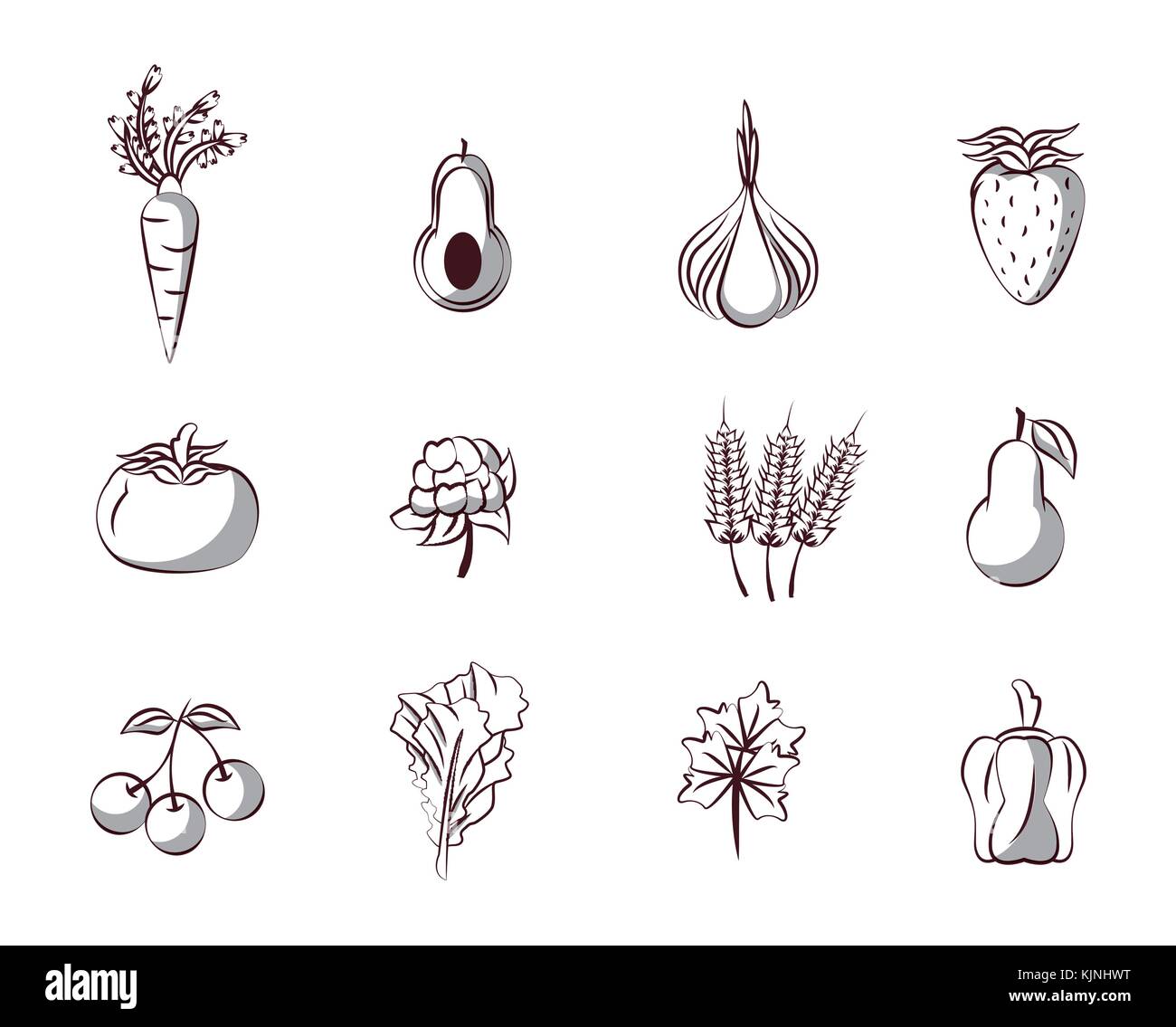 Vegetables icons set Stock Vector Image & Art - Alamy