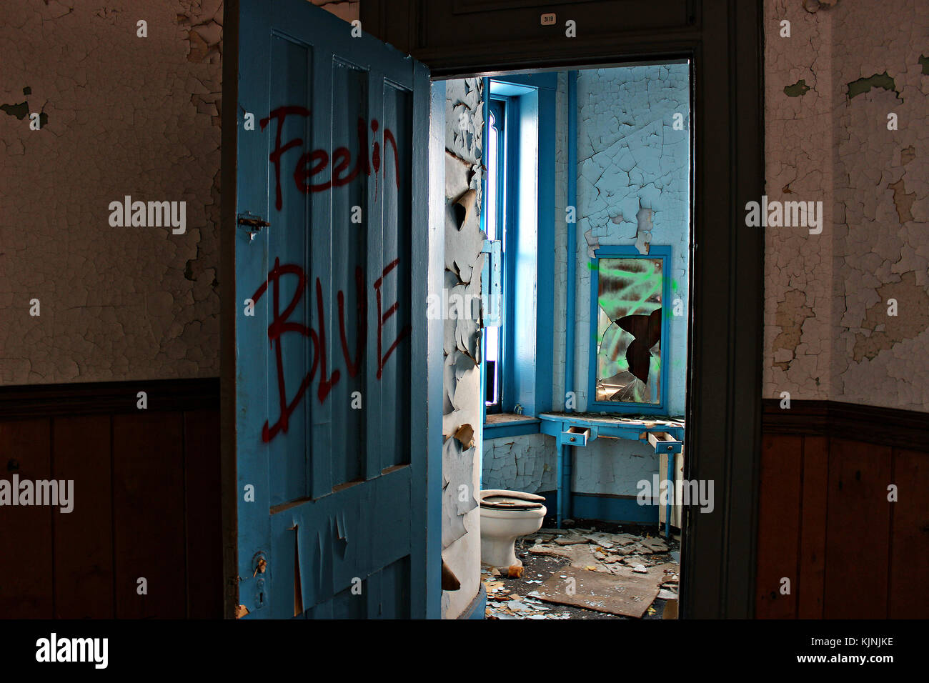 Joliet Correctional Center, Illinois, 'Feelin Blue' Stock Photo