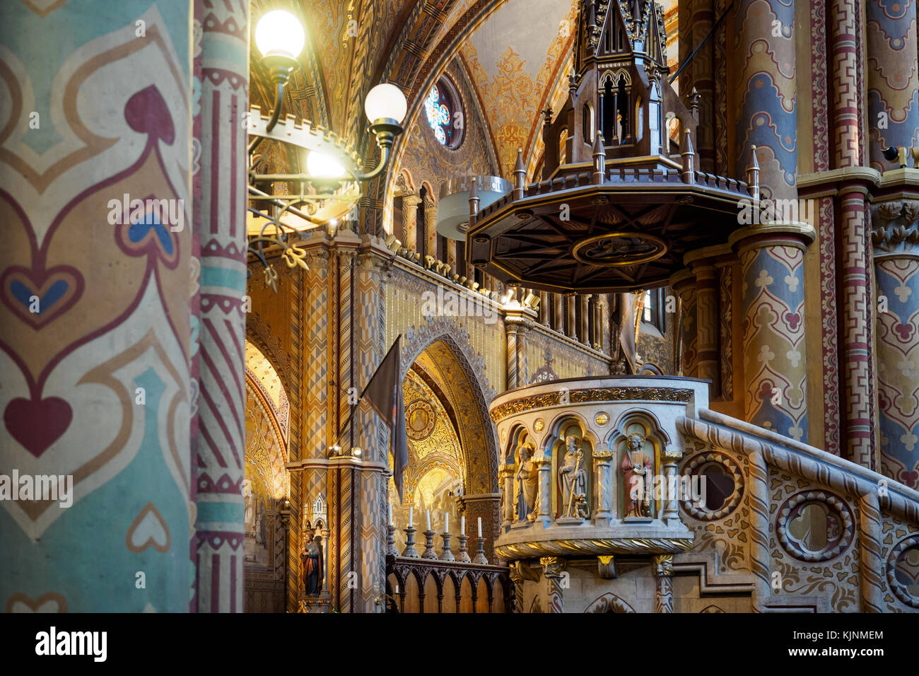 Interior of Matthias Church in Budapest (Hungary). June 2017. Landscape