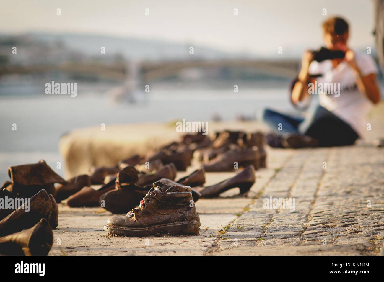 The Shoes on the Danube Bank Memorial in Budapest (Hungary). June 2017. Stock Photo