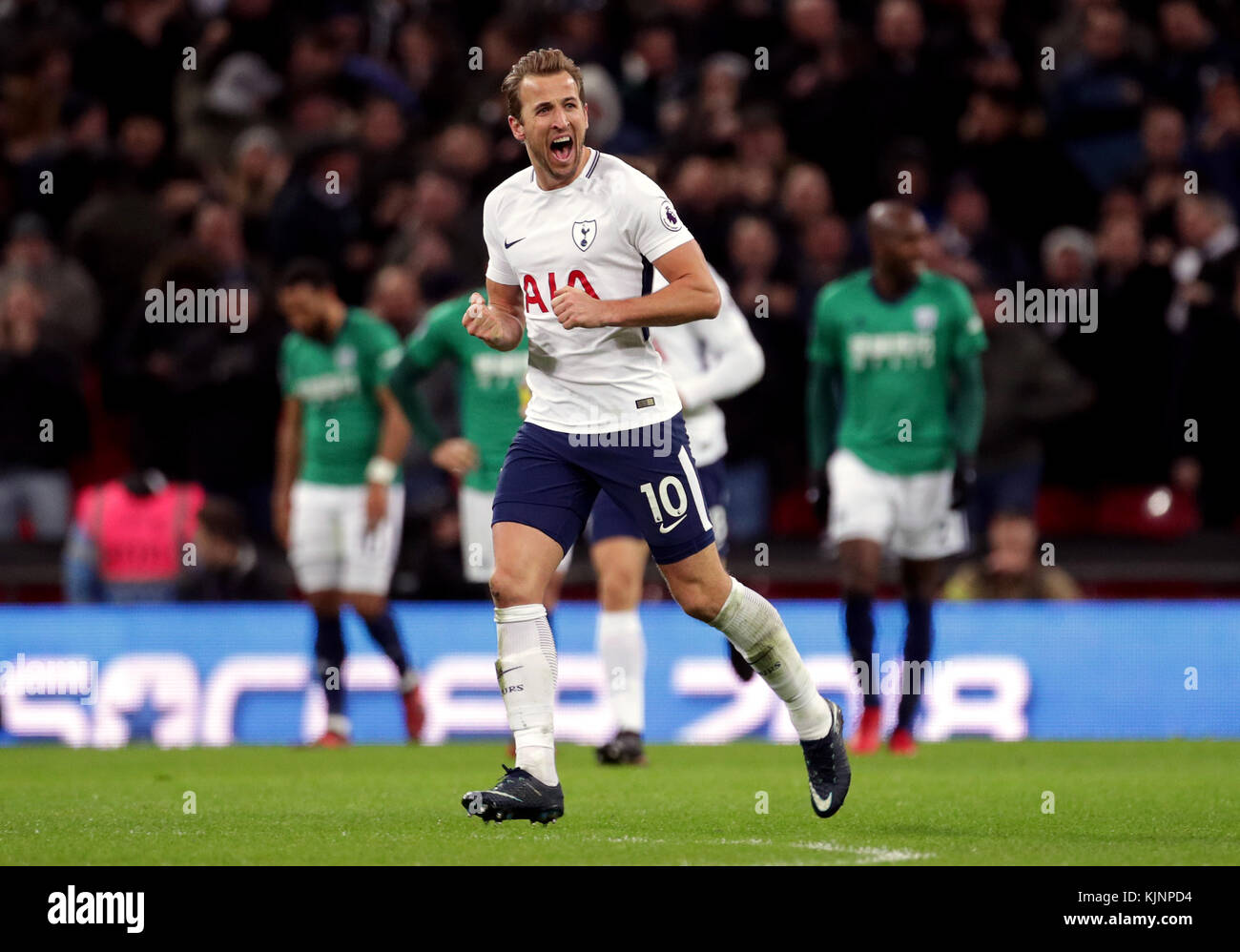 Tottenham Hotspur's Harry Kane celebrates scoring his side's first goal