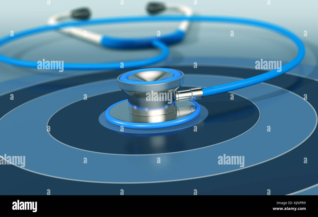 one target with a stethoscope in the center (3d render Stock Photo Alamy