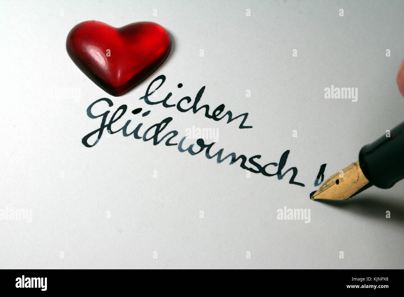 Glückwunsch von Herzen Stock Photo