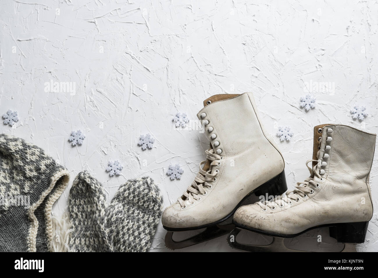 Women's figure ice skates on white background Stock Photo Alamy