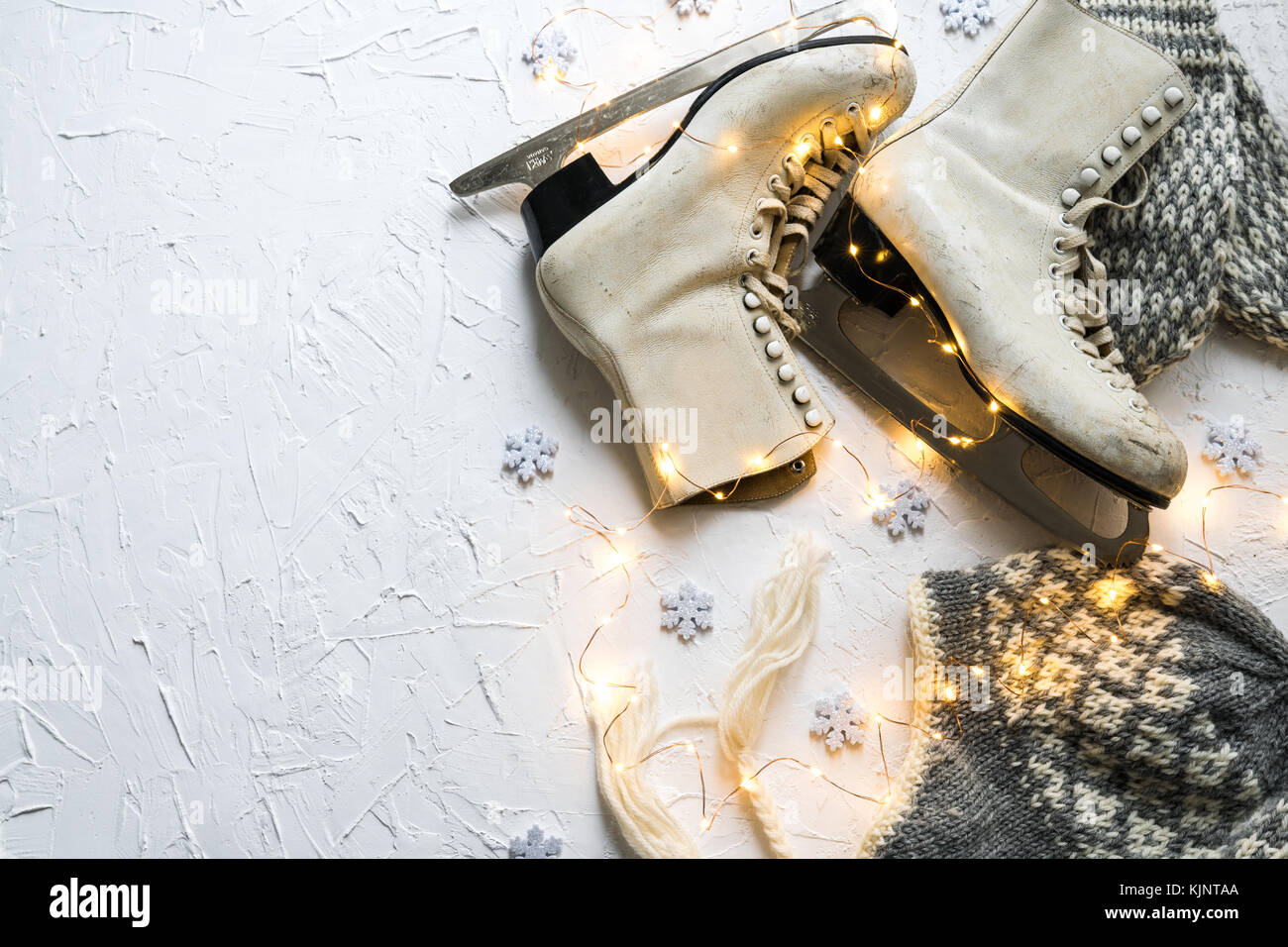 Women's figure ice skates on white background Stock Photo Alamy