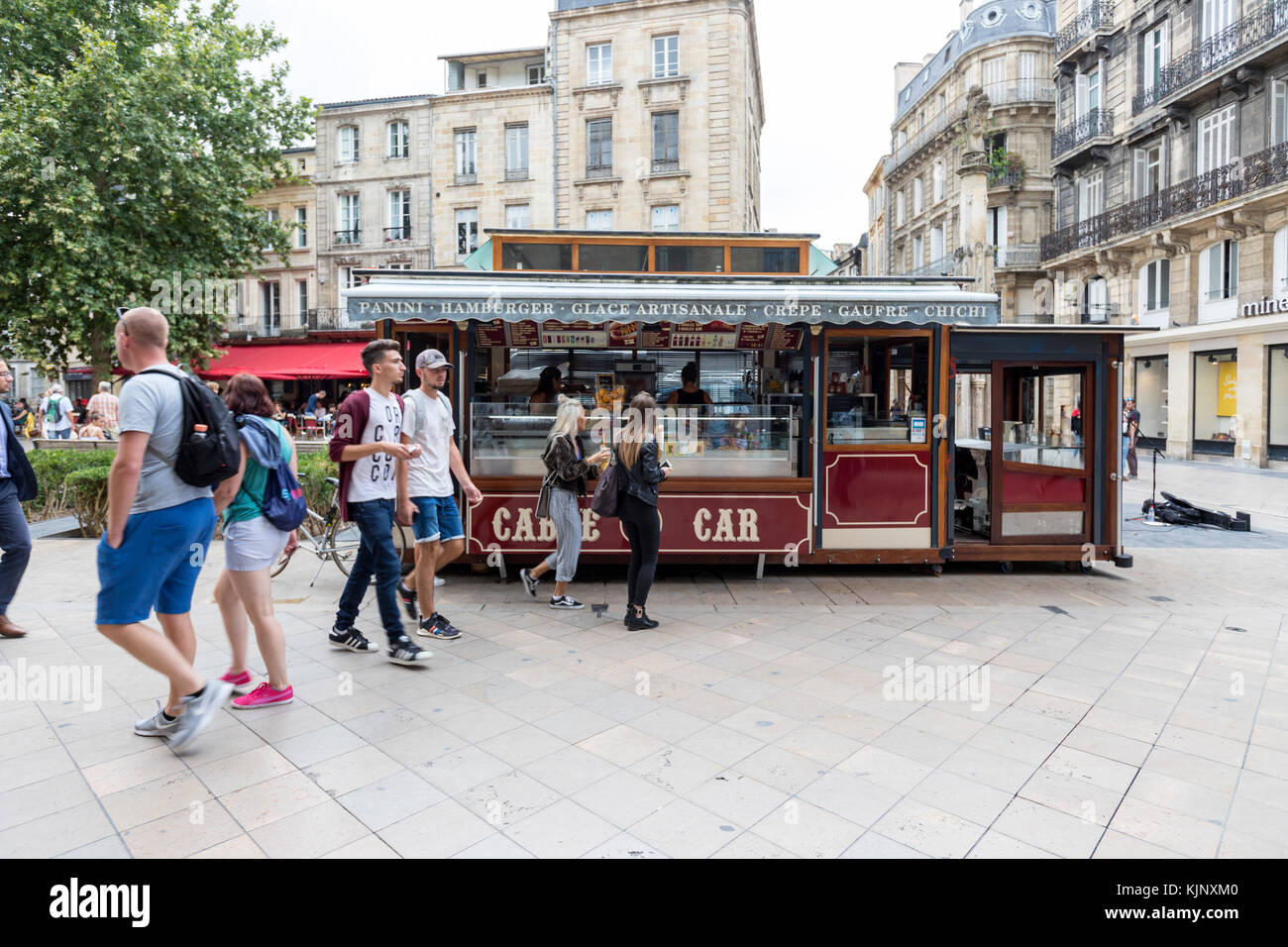 Cable Car food street food selling paninis, crepes, , hamburgers