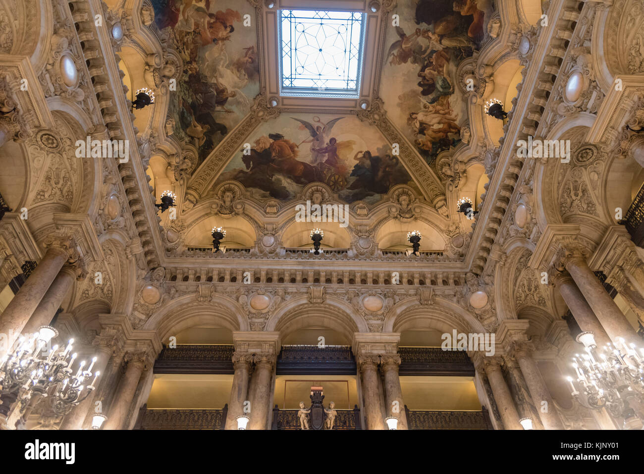 The Ceiling Of The Grand Staircase Of The Palais Garnier