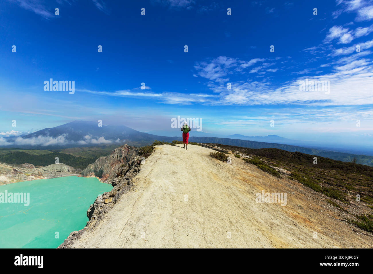 Lake in a crater Volcano Ijen, Java,Indonesia Stock Photo