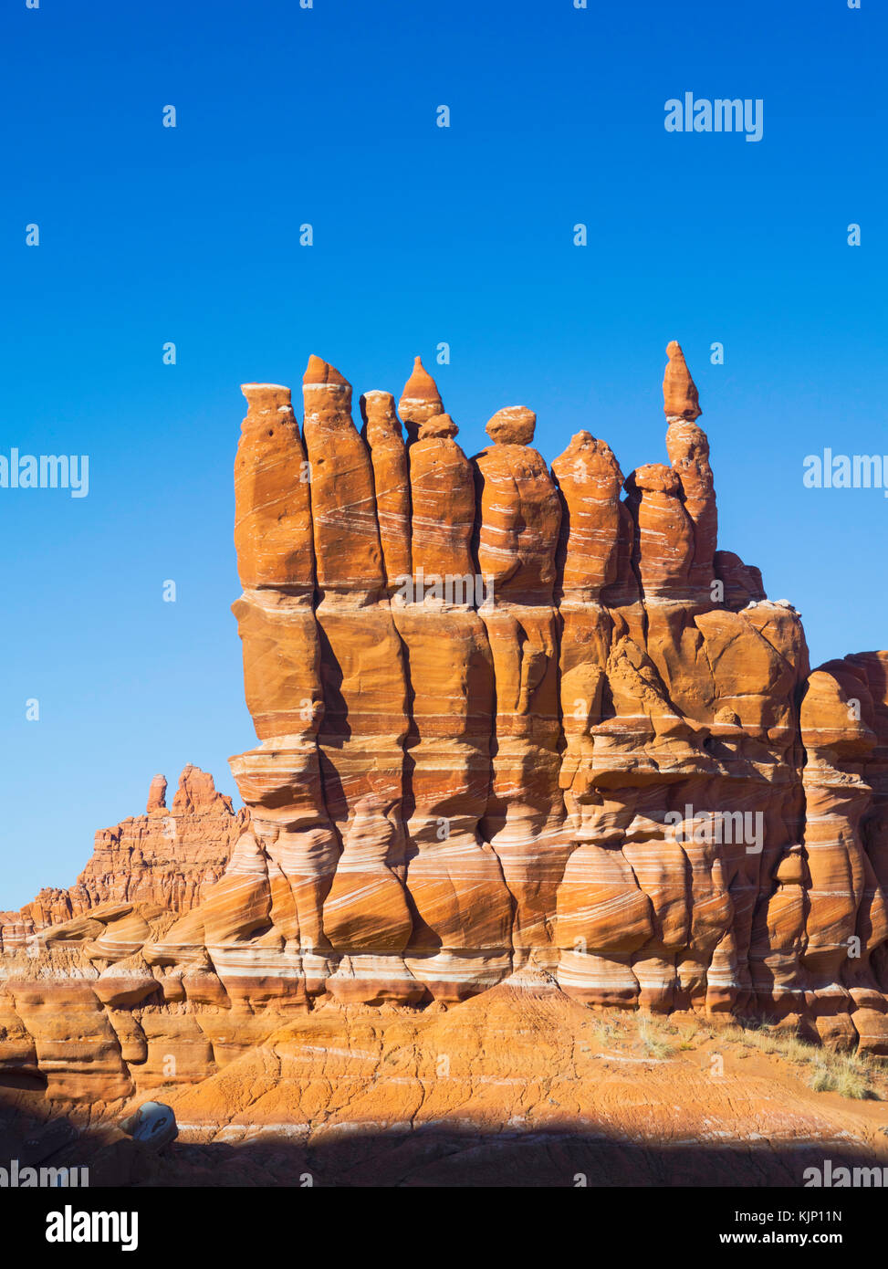 Morning view of a Moenave Sandstone formation in the Adeii Echii Cliffs