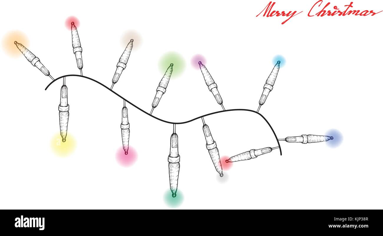 Illustration Hand Drawn Sketch of Various Style of Lovely Christmas